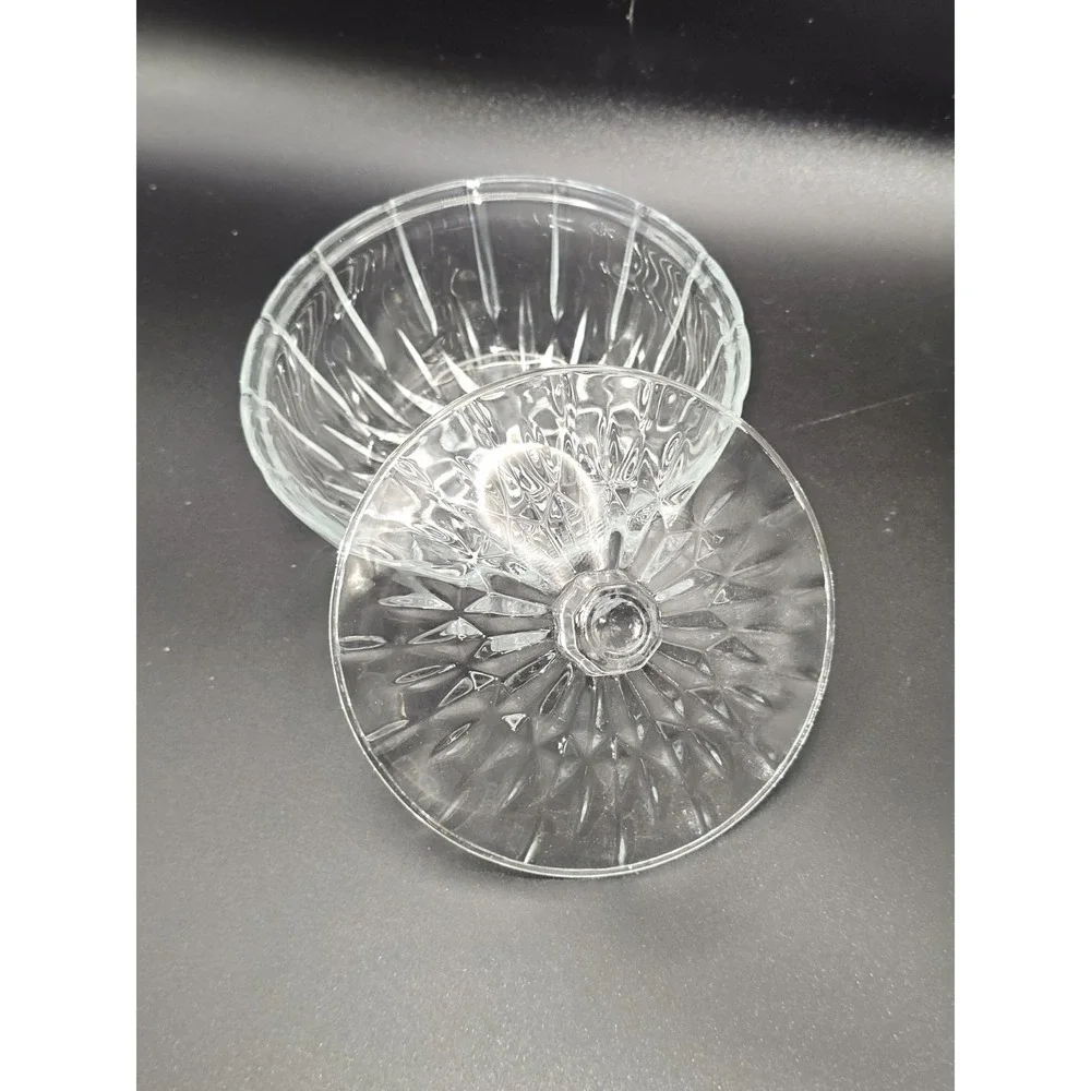 KIG Indonesia Crystal Glass Candy Dish Lid Bowl EUC Cocktail Party‎